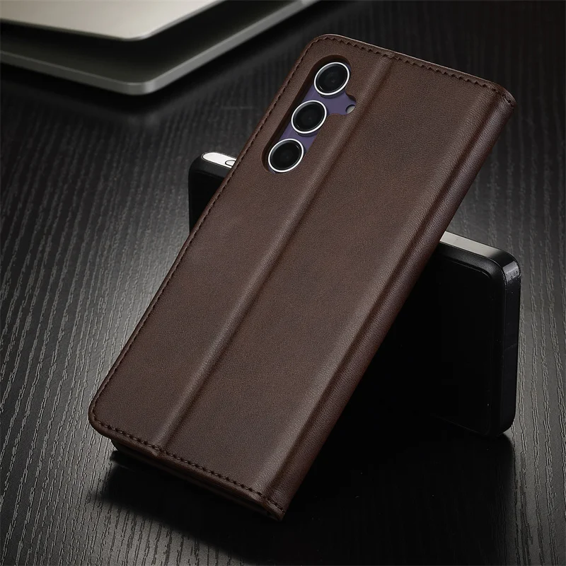 Elegant Magnetic Leather Wallet Phone Case with Card Slot and Flip Cover