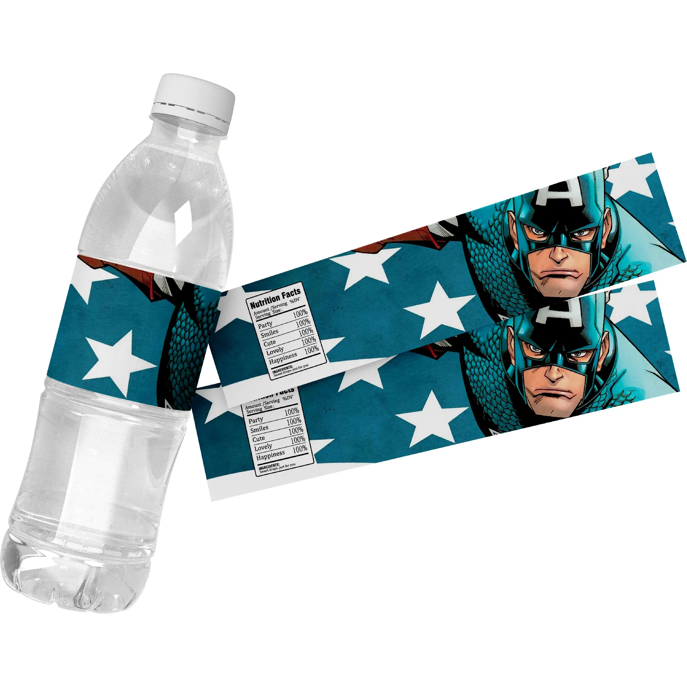 Captain America Water Bottle Labels 