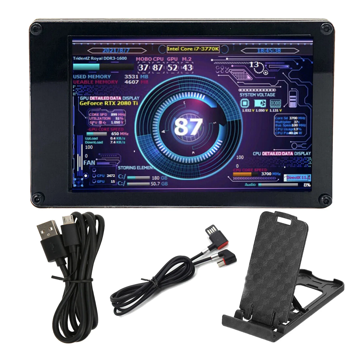 

3.5 Inch Computer Monitor IPS LCD Monitor Display Light AIDA64 RGB Breathing USB Display Sub-Screen for Raspberry Pi