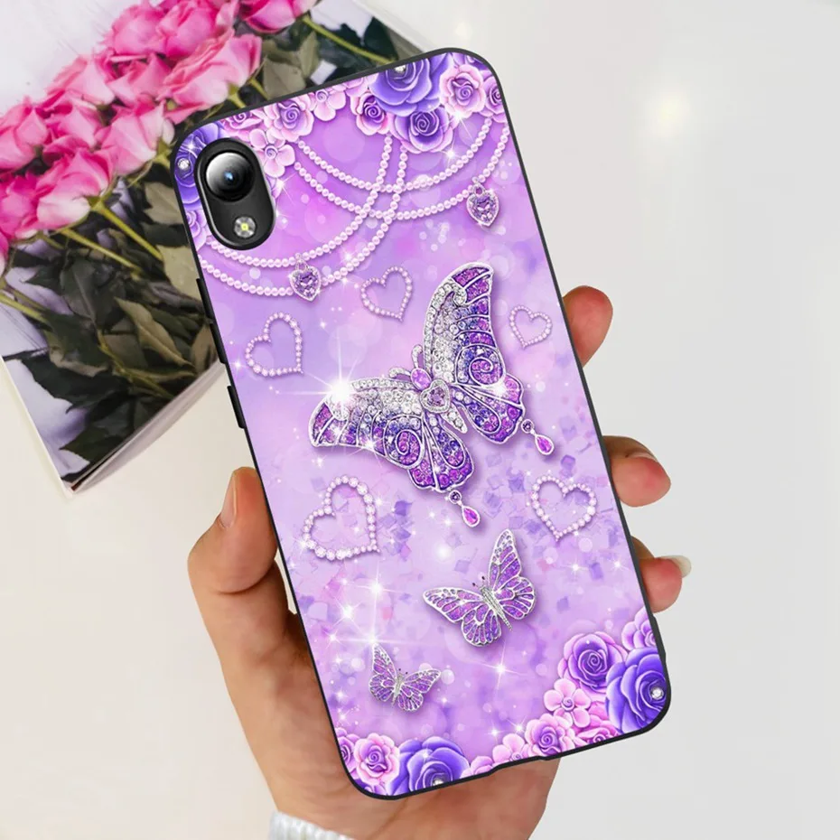 Lovely Printing Black Silicon Soft Back Cover Phone Case