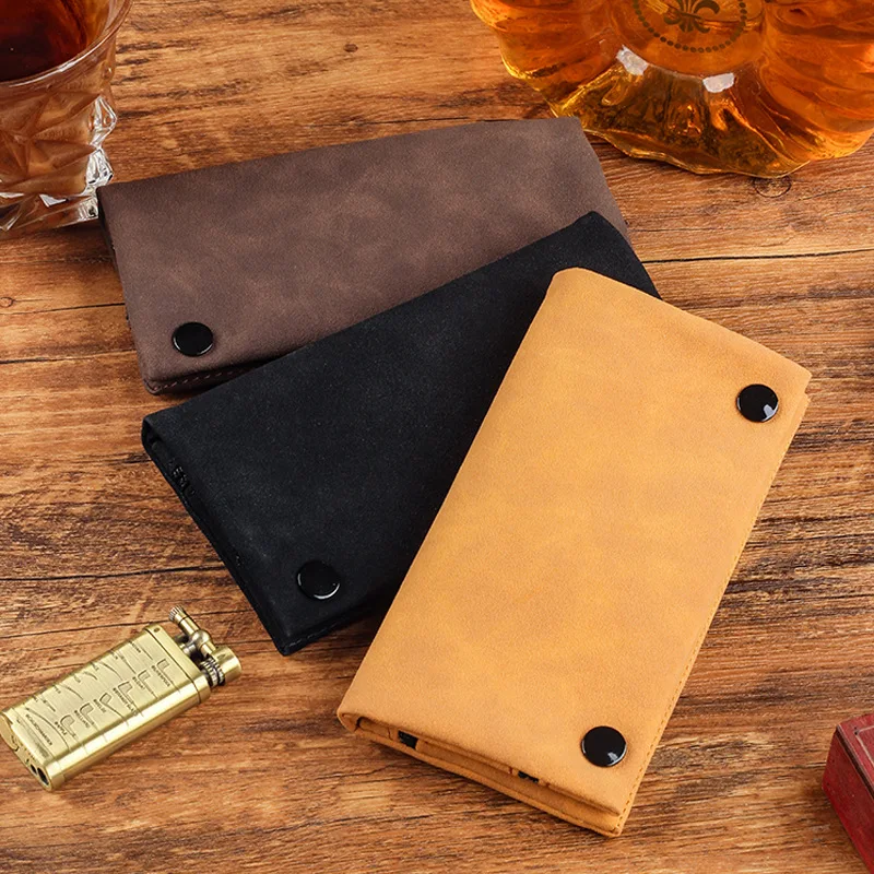 Handmade Leather Tobacco Pouch Case Bag Smoking Paper Holder Wallet Multifunctional Foldable Tobacco Storage Pouch
