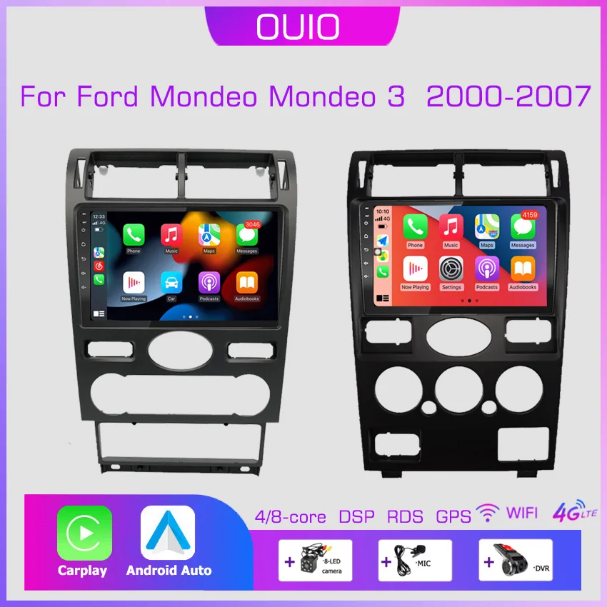 

2din Android10 Car Radio Multimedia Carplay Auto GPS Navigation For Ford Mondeo Mondeo 3 2000 2001 2002 2003 2004 2005 2006-2007