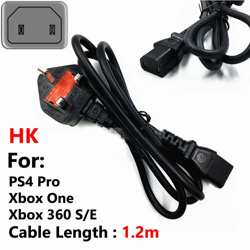 JCD-Câble d'alimentation universel US Ian Plug, adaptateur secteur, 1.2m,  1.5m, câble d'alimentation pour PS5, PS4 Pro Slim, PS3, PS2, PSP, PSV, Xbox  One 360 S, E - AliExpress