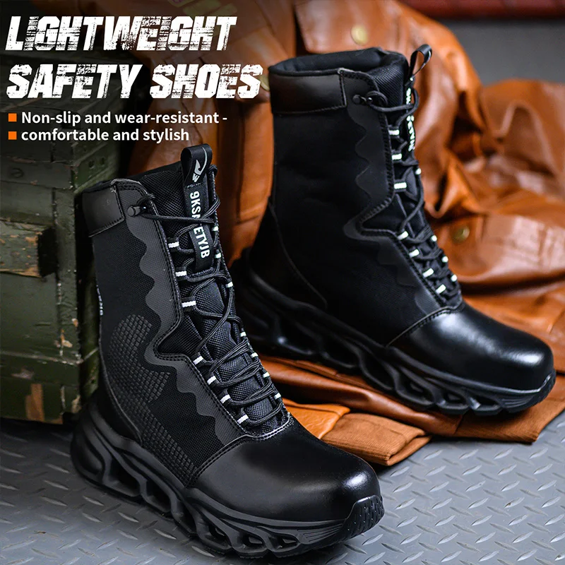 Men Safety Shoes Indestructible Steel Toe Work Boot Puncture-proof