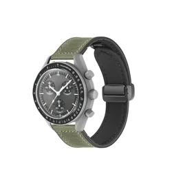 Silicone Leather Watch Strap | 20mm Quick Release | Universal Fit - 20MM (Green)