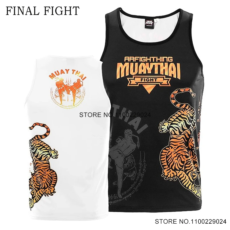 

Muay Thai Singlet Men Women Tiger Boxing Training Vest Sparring Martial Arts MMA T Shirt Sleeveless Gym Sports Workout Rashguard