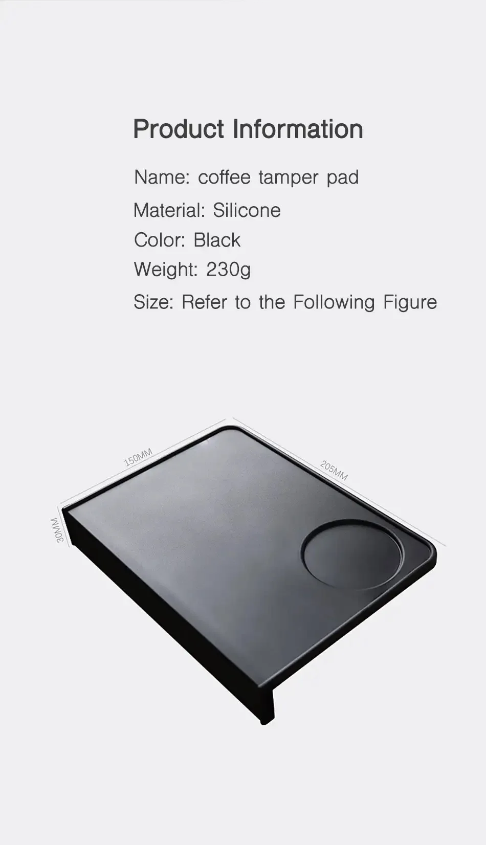 Anti-Rutsch-Kaffee-Manipulationsmatte, lebensmittelechtes Silikon-Pad, Espresso-Kaffee-Tamper-Ecke, schwarz, verdickte Matte für Büro, Bar, Geschäft – Detail 10