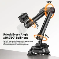 Ulanzi HD02 10-inch Magic Arm Kit for Outdoor Camera Photography Livestreaming Vlog with All-Direction Ball Head Adaptable Clamp - Image 4