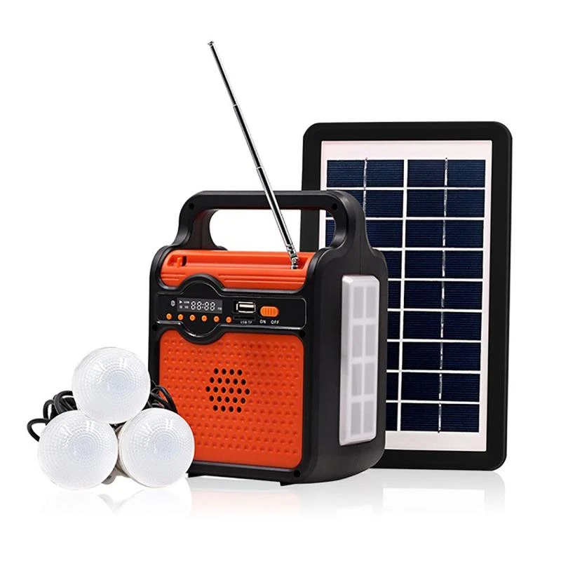 25w Solar Light Solar Power Panel Generator Kit Home System 3 Led Bulb