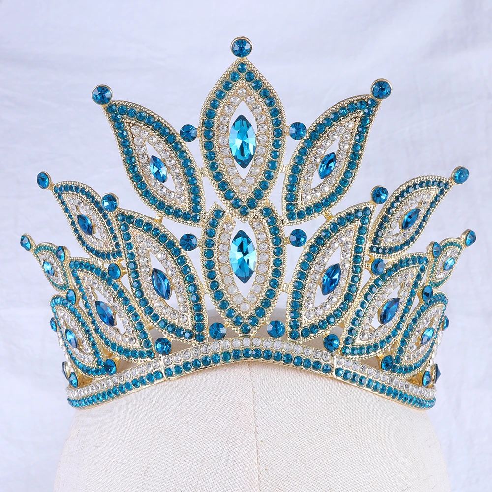 Baroque Bridal Crown Wedding Tiara Crystal Crown Jewelry Hair Accessories Birthday Birthday Party Jade Tiara Fit for Girls