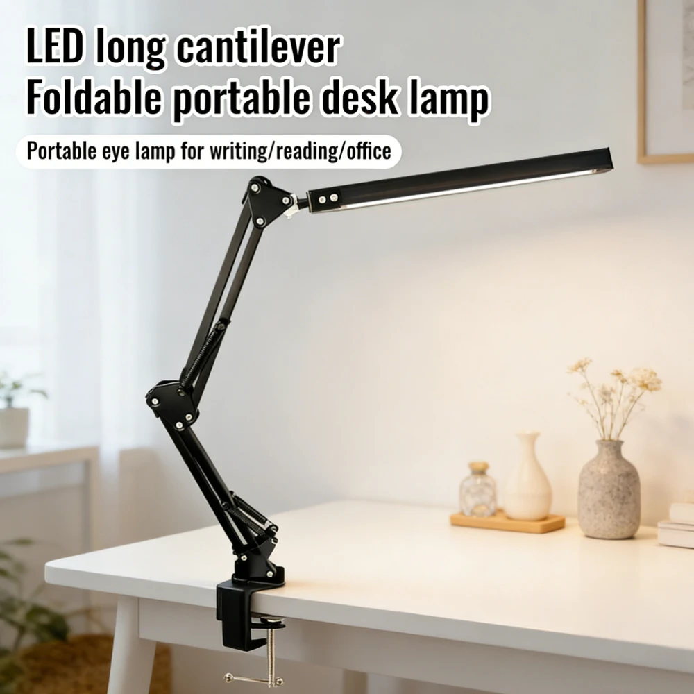 Adjustable LED Desk Lamp with Clamp - Eye-Caring Lighting with Multiple Modes and Brightness Levels for Office, Study, or Reading