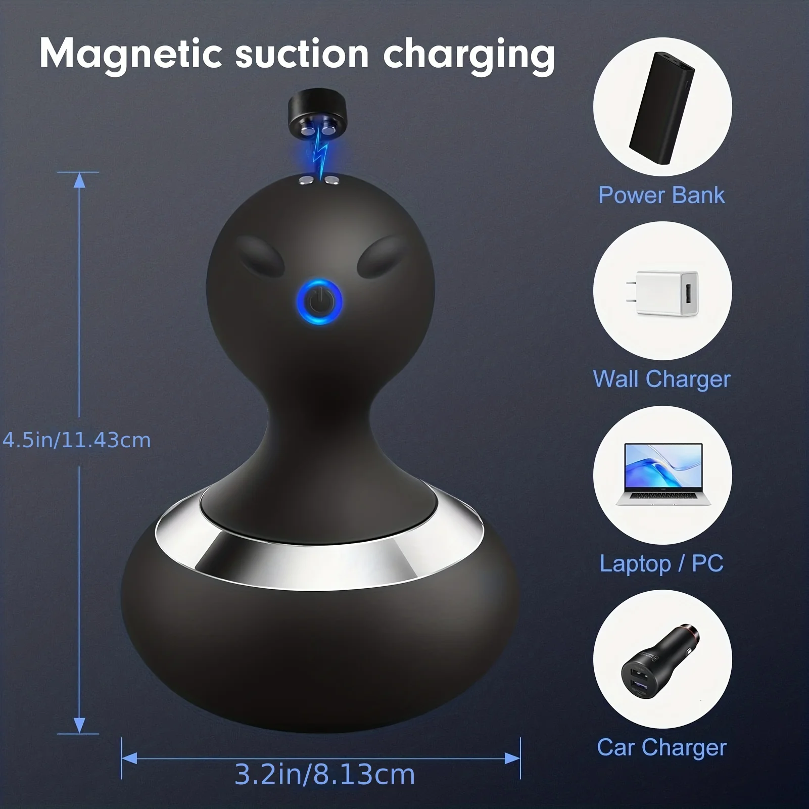 Multifunctional Rechargeable Massager Gourd Shaped 10 Speed Variable Frequency Low Noise Silicone Touch Electric Massage