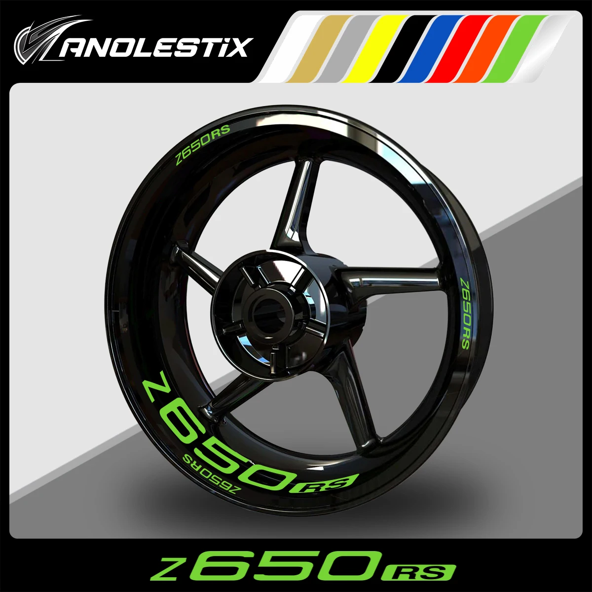 AnoleStix Reflective Motorcycle Wheel Sticker Hub Decal Rim Stripe Tape For Kawasaki Z650 RS 2019 2020 2021 2022 2023