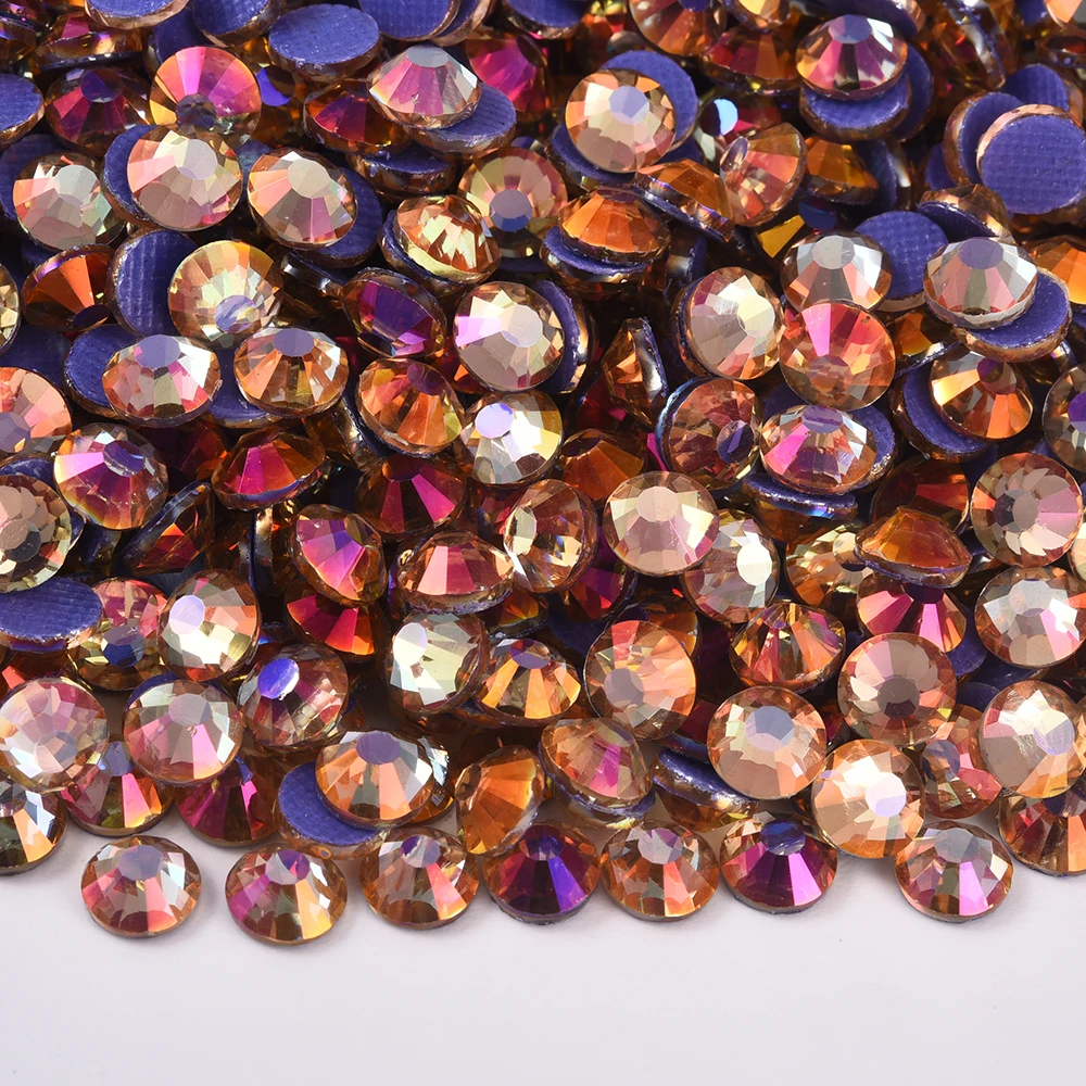 Oleeya Glitter Hotfix Rhinestones - 1440pcs Crystal Pack for DIY Nail Art Accessories