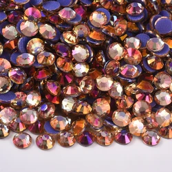 Oleeya Glitter Hotfix Rhinestones - 1440pcs Crystal Pack for DIY Nail Art Accessories (Pink Light)