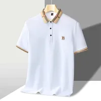 Marque de luxe logo polo à manches courtes hommes été nouveau haut de gamme en soie coton respirant Paul T-shirt mode décontracté vêtements pour hommes 6