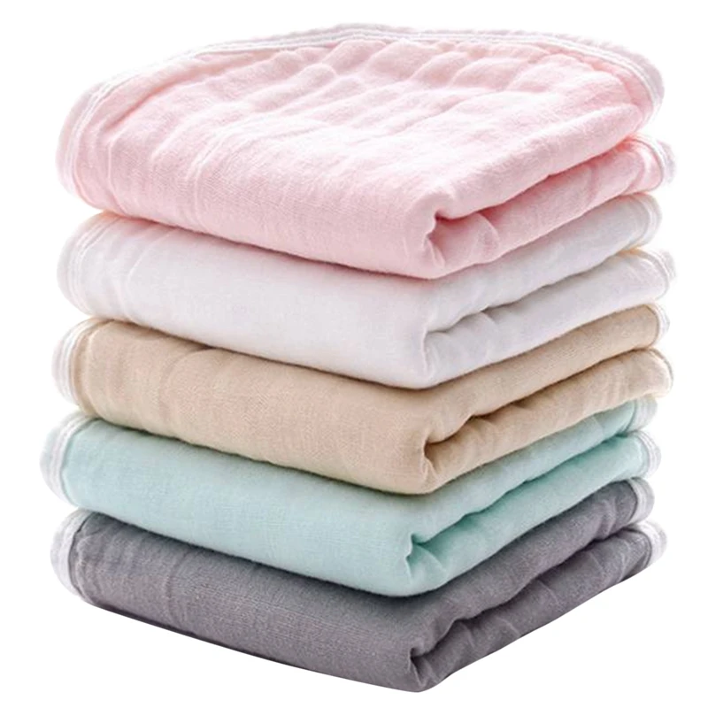 

5Pcs Towel Baby Facecloth Baby Bath Towel Handkerchief Cotton Burp Cloth Soft Absorbent Gauze Kindergarten Washcloth