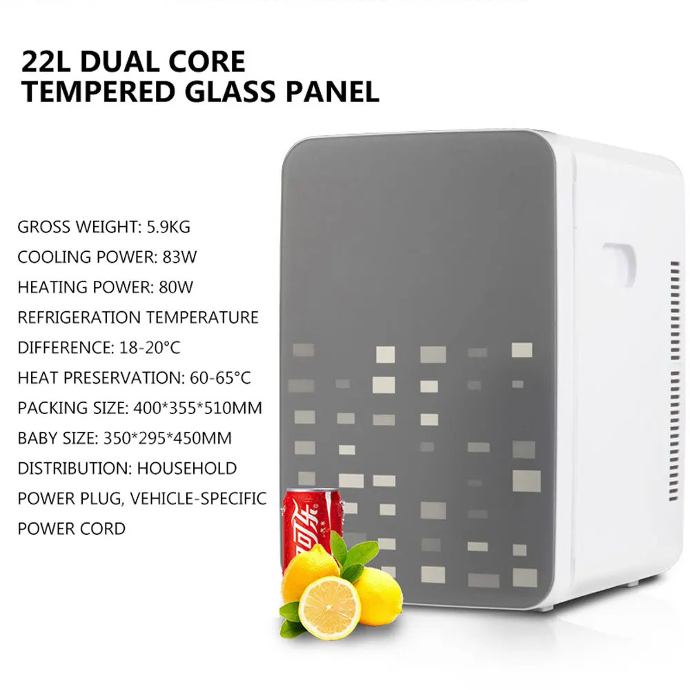22L Car Refrigerator Dual-purpose Small Refrigerator Household Single Door Geladeira 12v mini nevera habitacion
