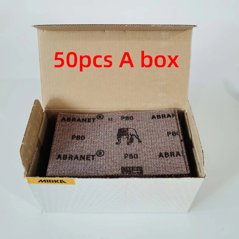 MIRKA 80/133mm 50PC 자동차 퍼티 연삭용 직사각형 그리드 사포, 다공성, 통기성, 내마모성 및 날카로움