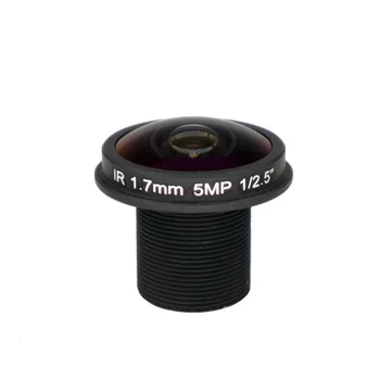 Obiettivo di sorveglianza panoramico grandangolare con lunghezza focale di 1,7 mm e 1,8 mm, obiettivo fisheye M12 ad alta definizione da 5 megapixel