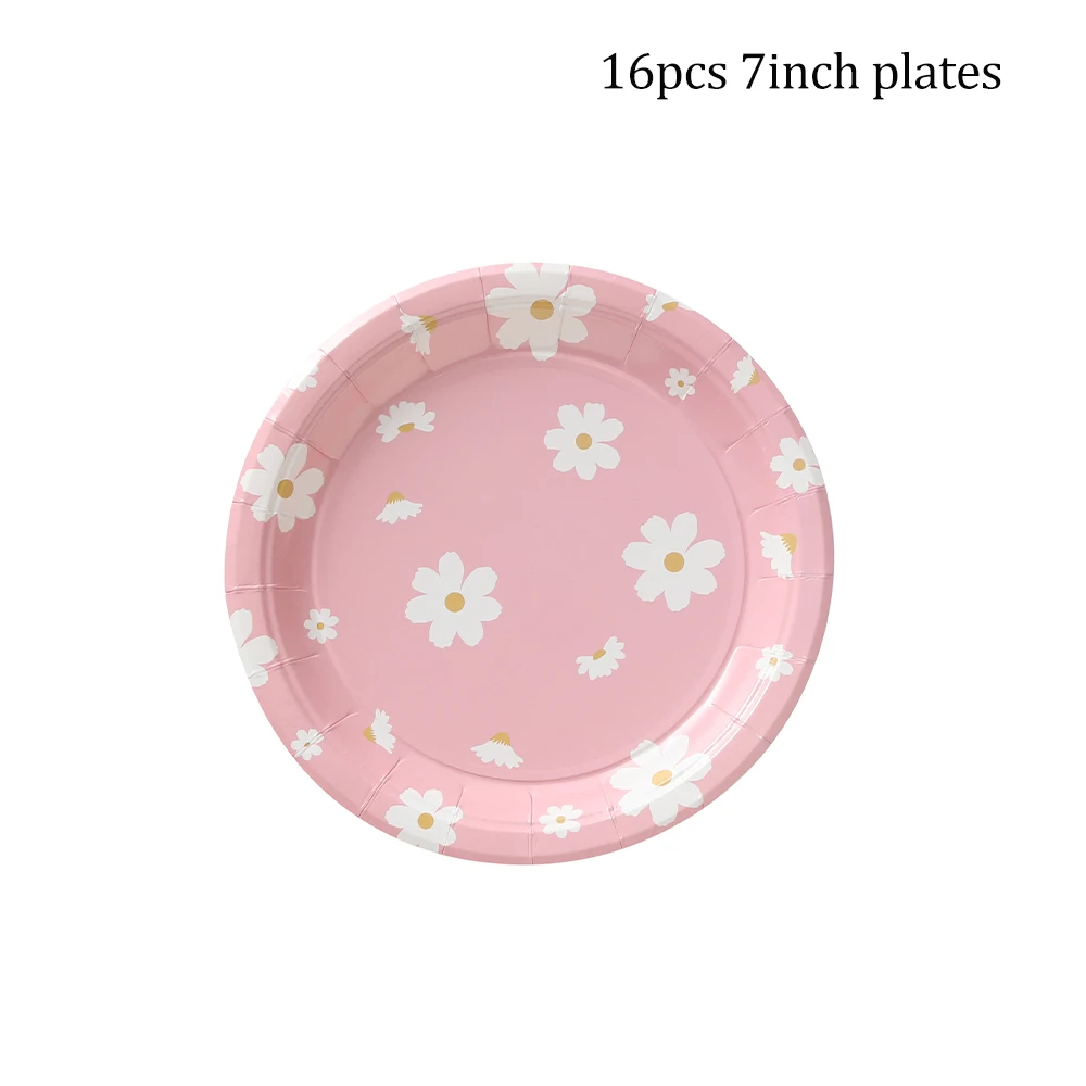 Vajilla Desechable Rosa Y Dorado 125 Piezas - Para 25 Invitados, Platos Flor, Tazas, Servilletas Y Pajitas, Ideal Fiestas