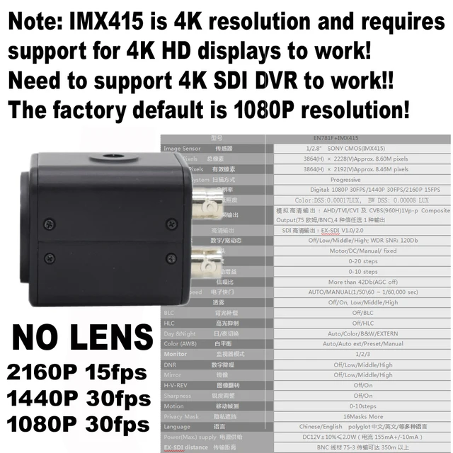 4K IMX415 NO lens