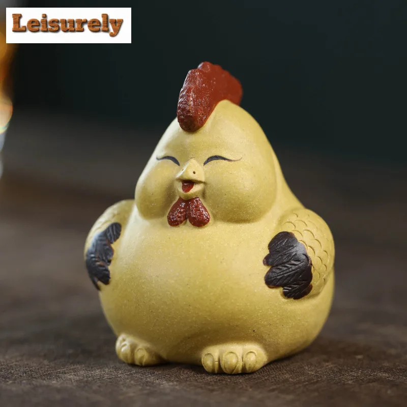Yixing Zisha Zodiac Little Chicken Cute Sheep Tea Pet Aesthetic Fish Tank Landscaping Tea Figurine Play Toys Tea Statue Ornament