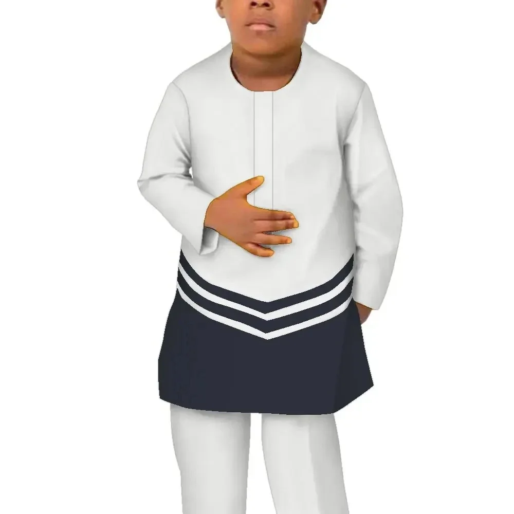 African Children Clothing Baby Boy's Clothes Afrcian Pants 2 Pcs Set Long Sleeve Patchwork Boy Dashiki Party Attire WYT701 children costume