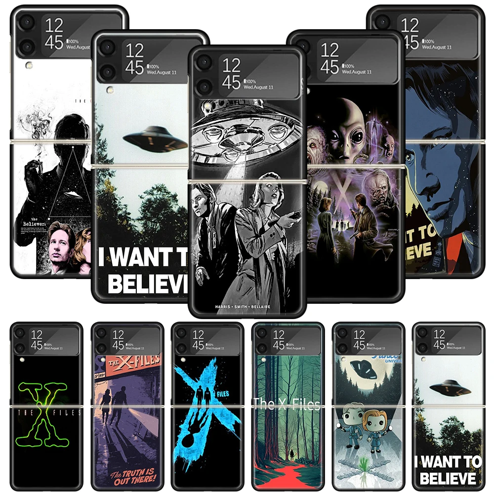 The X Files I Want To Believe Custodia Per Telefono Per Samsung Galaxy Z Flip 4 5 Flip3 5G Cover Rigida Nera Zflip4 Zflip5 Zflip3 Coque Fun