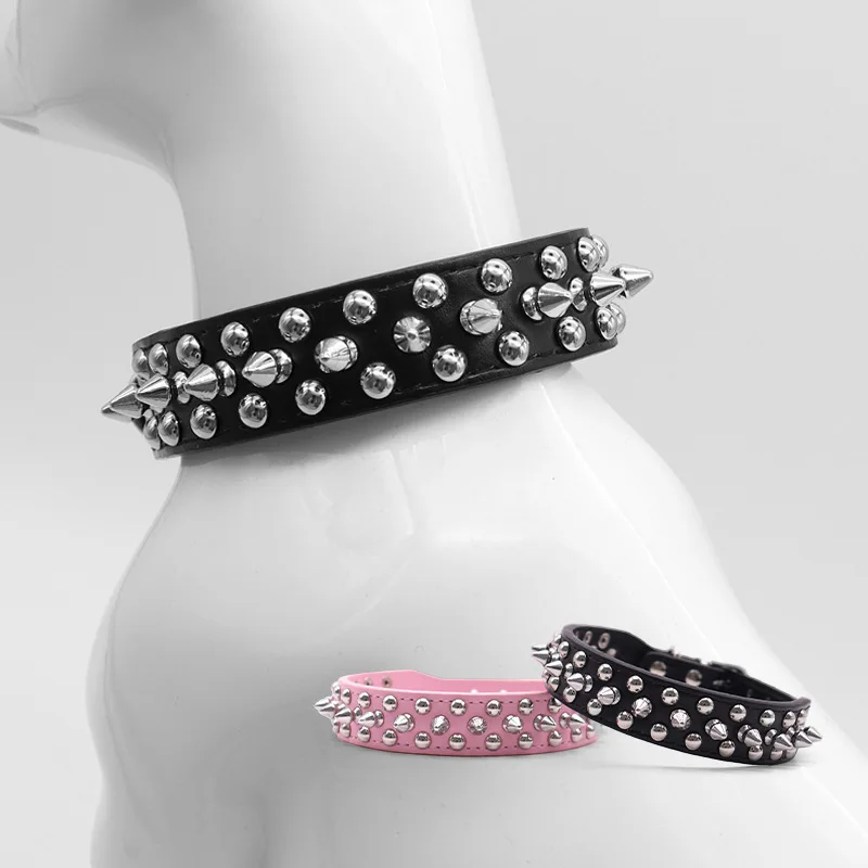Adjustable Studded Dog Collar For Medium And Large Dogs Punk Style_voghion.com