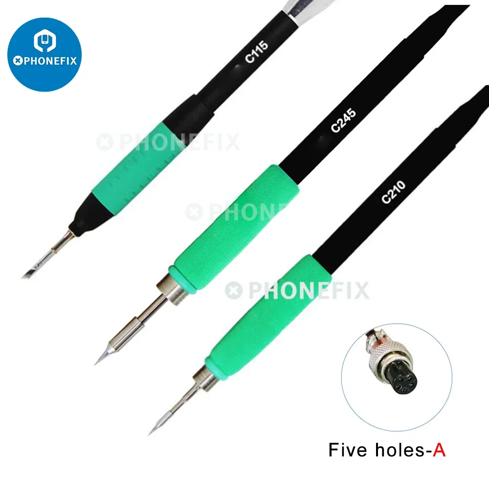 Universal 5/6 Pin C210 C245 C115 Soldering Handle for JBC Sugon Aifen Aixun Soldering Station 5/6 Hole Replacement Iron Tool rl c210 c245 c115 soldering iron tips heating core efficient heat conduction temperature universal jbc