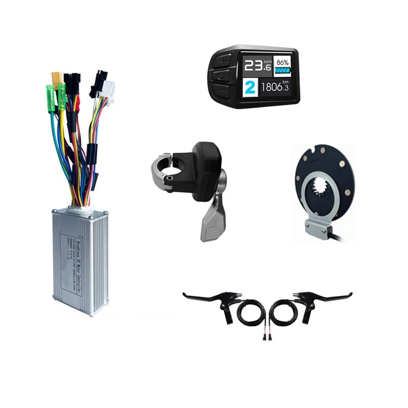 

17A 3-Mode Controller Kit 36V 48V 350W For Electric Bicycle Motor Conversion Kit Set With UKC3 Display Gauge Dial Grip