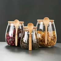 1pc Airtight Food Containers Kitchen Storage Pots Glass Jar with Lid Sealed Canister Sugar Tea Cans Hermetic Kitchen Coffee Jars 1