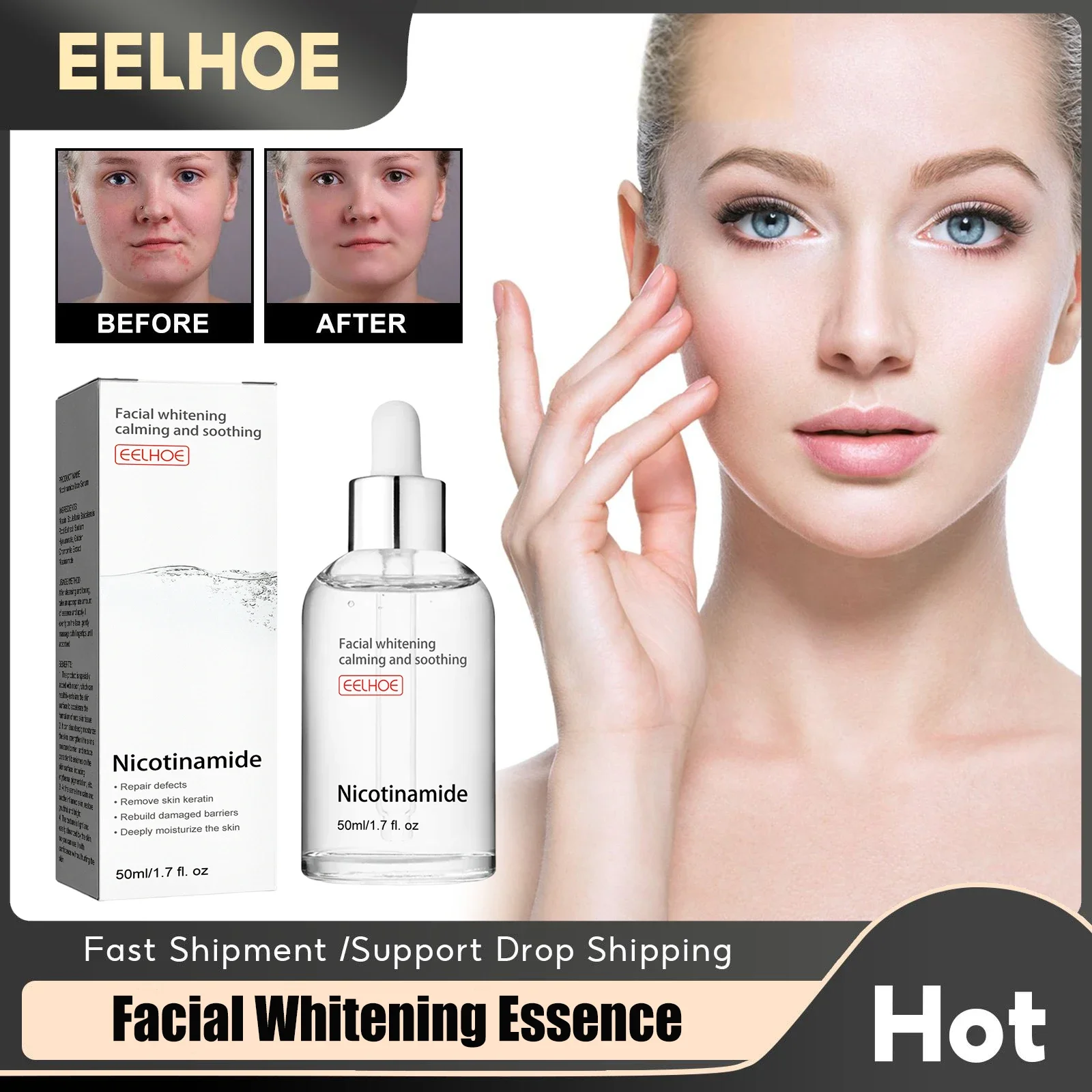 

Rejuvenate Face Serum Acne Treatment Pores Repair Effective Whitening Deep Moisturize Anti Aging Niacinamide Tender Skin Essence