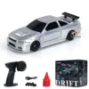 1/43 RTR Mini Drift Race Car Remote Control Toy Car 4WD Tyres Radio Lights Traffic Cones Ready to Run Toy Model Gift Endless fun 2