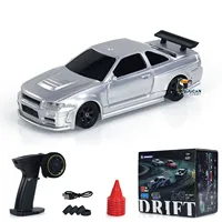 1/43 RTR Mini Drift Race Car Remote Control Toy Car 4WD Tyres Radio Lights Traffic Cones Ready to Run Toy Model Gift Endless fun 2