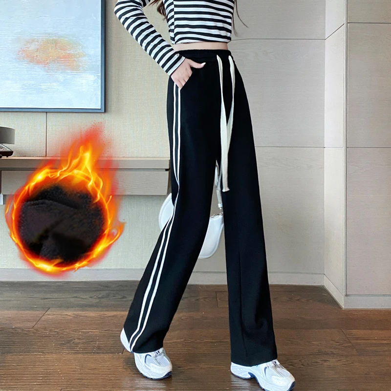 Womens Striped Joggers: Casual Loose Fit Sweatpants Trousers Loose