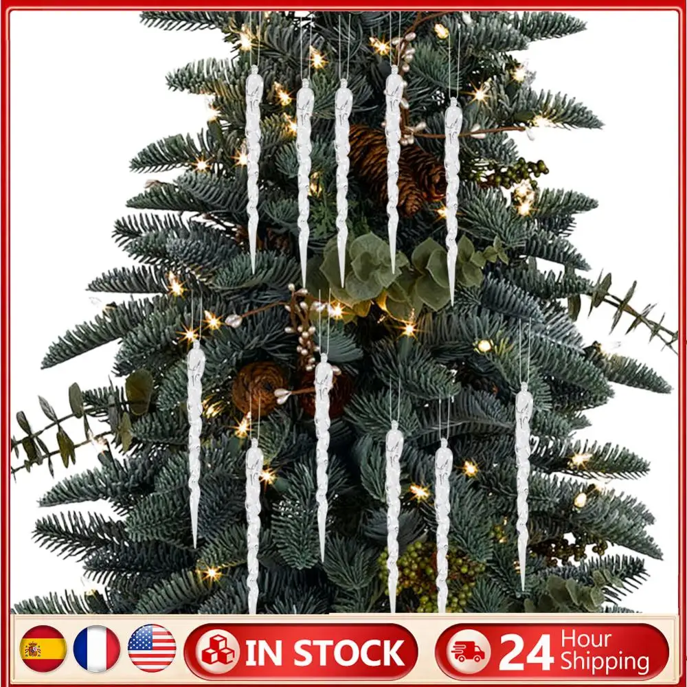 Clear Plastic Christmas Icicle Decorations for Winter Party