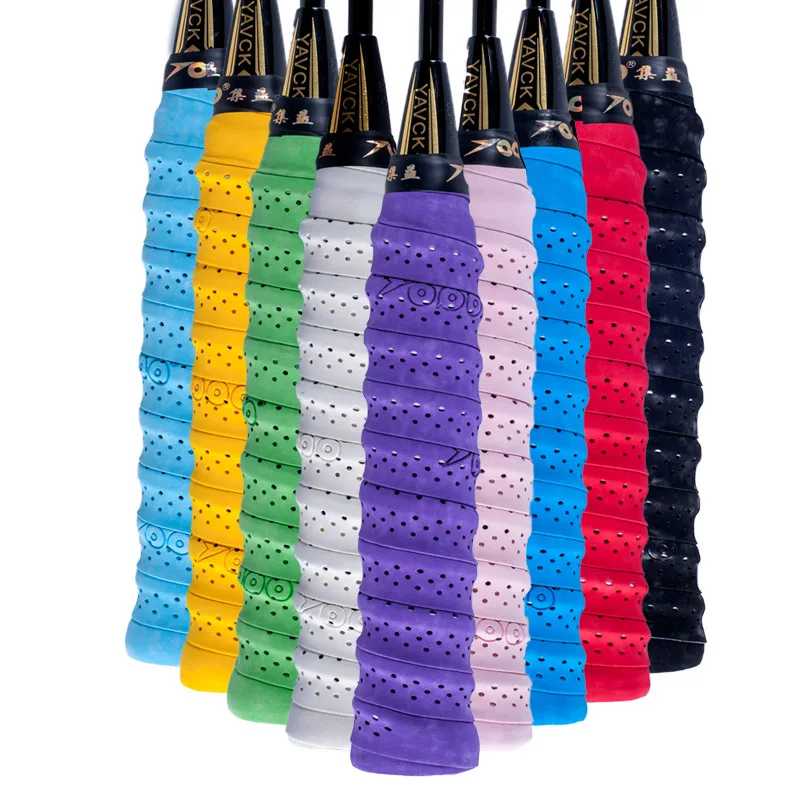 10 Stück leuchtend farbiges, rutschfestes Trocken-Tennis-Overgrip-Tape.