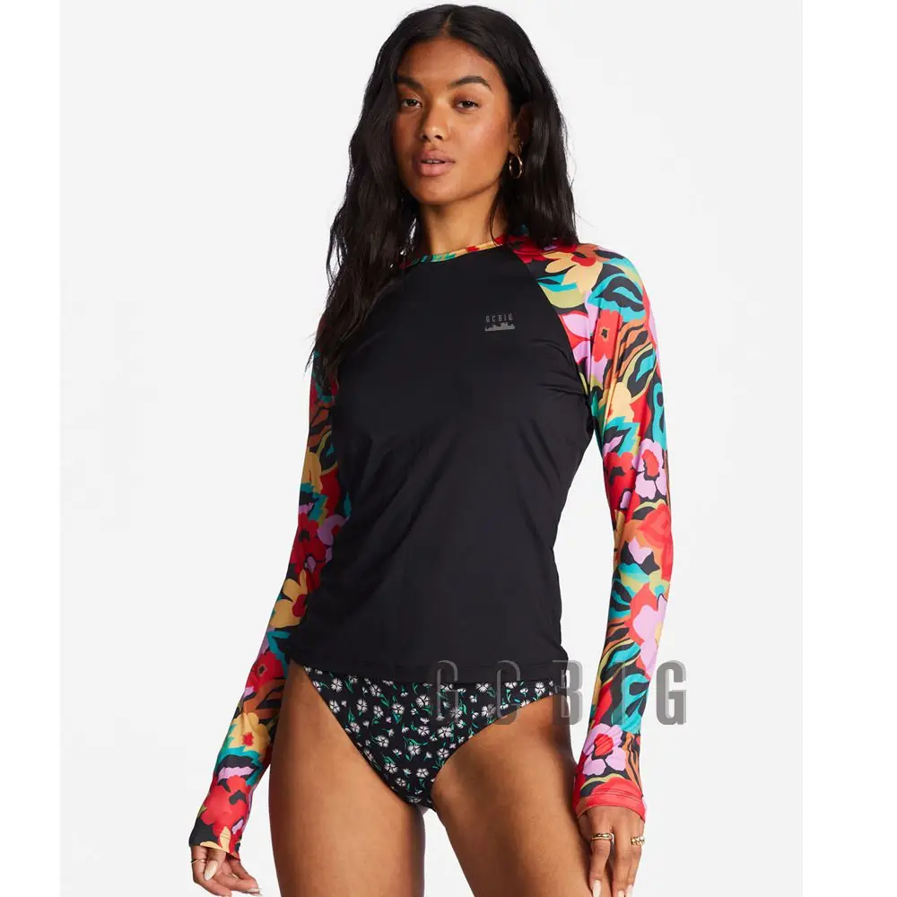Womens Surf Rash Guard Surfing Swimsuit T-Shirt Tops Gym Clothes Swimwear Long Sleeve Swim Floatsuit Uv Tight