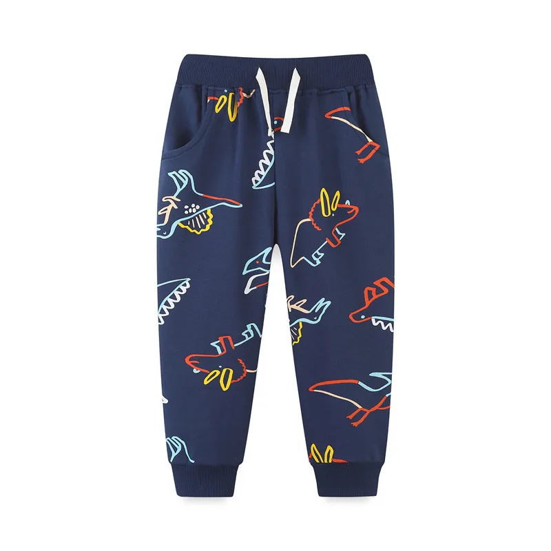 

Jumping Meters New Arrival Autumn Spring Harm Dinosaurs Sweatpants For Boys Girls Fashion Drawstring Kids Clothes Trousers Pants