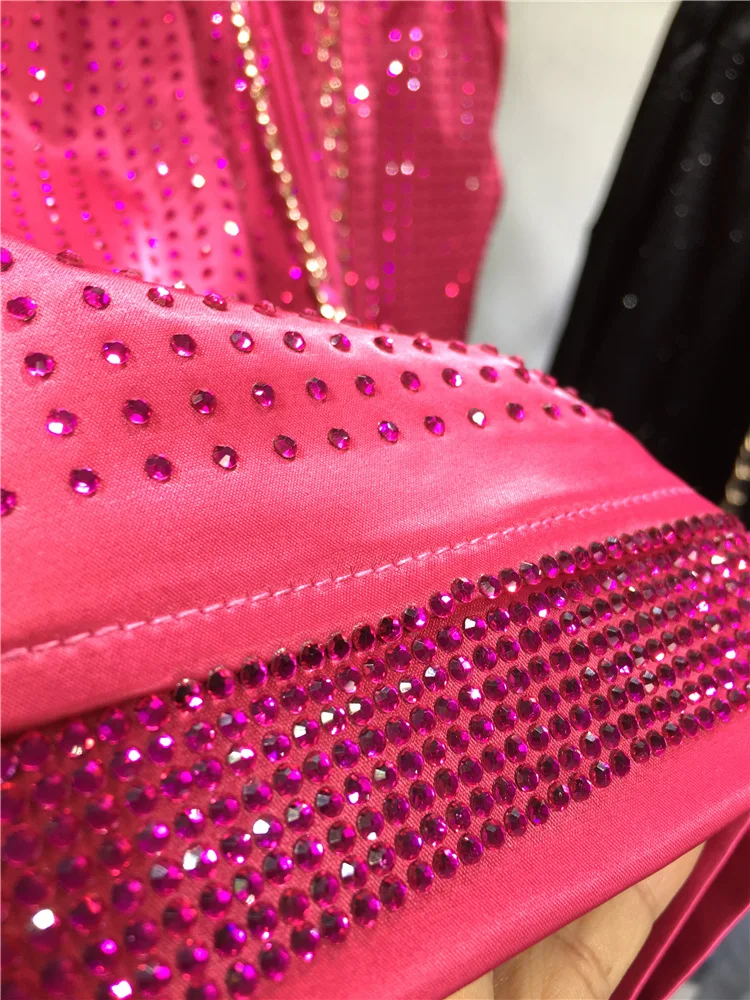 Summer Lightweight Diamond Silky Satin Hot Pants European Goods Hot Drilling Shorts Women Straight Pants High Waisted Shorts