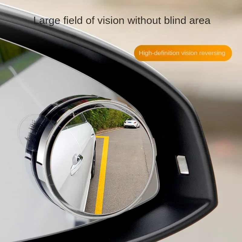 Specchio Auto Punto Cieco A Ventosa – Grandangolare Regolabile 360° Con Braccio Estensibile – Nero 8,5 Cm