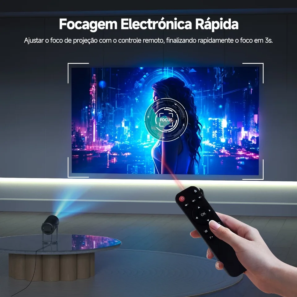 LQWELL® Mini Proiettore Home Theater 1080P 4K nativo, Correzione trapezoidale auto, Angolo di