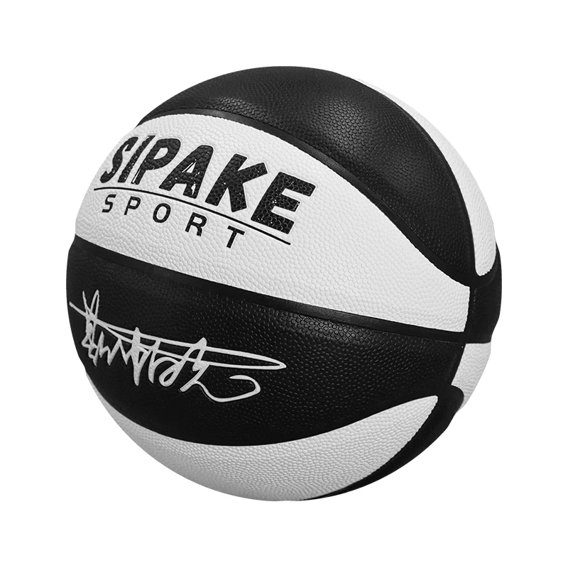 SIPAKE 농구 5 6 7 EZ-K 블랙 화이트 PU 야외 실내 공 여성 청소년 남자 경기 훈련 Basketalls