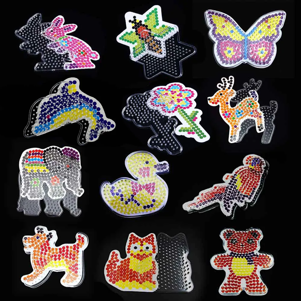 12 Pieces 5mm Hama Beads Template Perler DIY Hand Making Toy Pegboards Children Perler Pixel Art Kid Education Puzzle Gift Craft