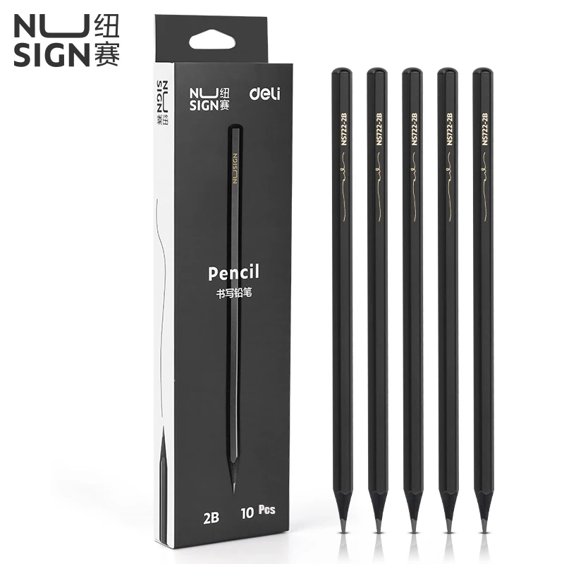 

10Pcs DELI NS722 2B HB Pencils School Student Supplies Stationery