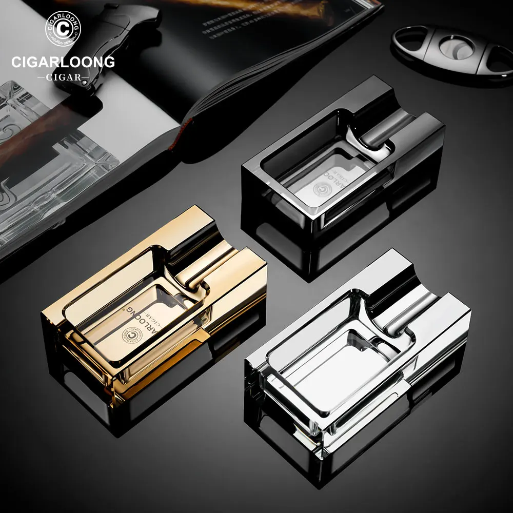 CIGARLOONG Cigar Ashtray Glass Cigar Dedicated Creative Office Home Living Room Decoration Smoking Accessories CG-24DET1