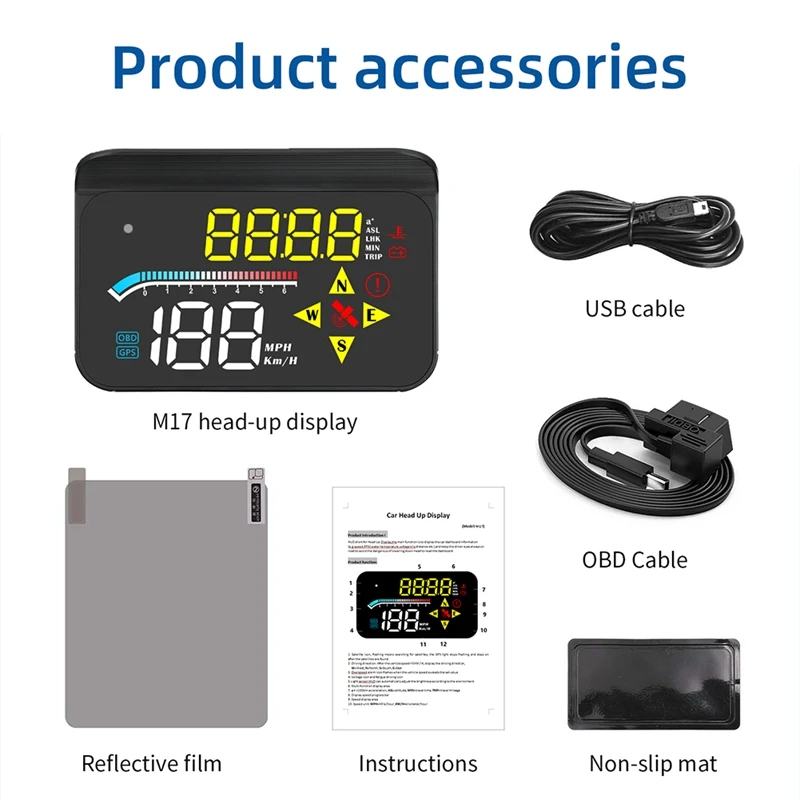 M17 HUD OBD  ÷ OBD2  ý  ӵ ,  溸,   RPM