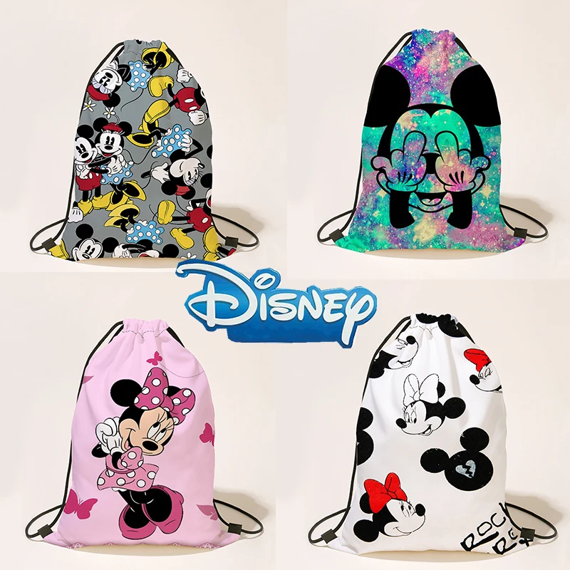 Disney Drawstring Bags Mickey Mouse Children's Cartoon Backpack Large